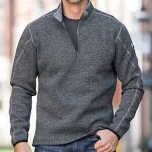 Kuhl ThermoKore Men’s L Gray 1/4 Zip Pullover Sweater Outdoor Fleece